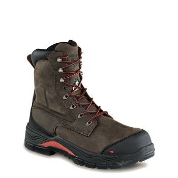 Red Wing King Toe ADC 8-inch CSA Safety Toe - Tmavo Hnede Nepremokave Topanky Panske, RW104SK